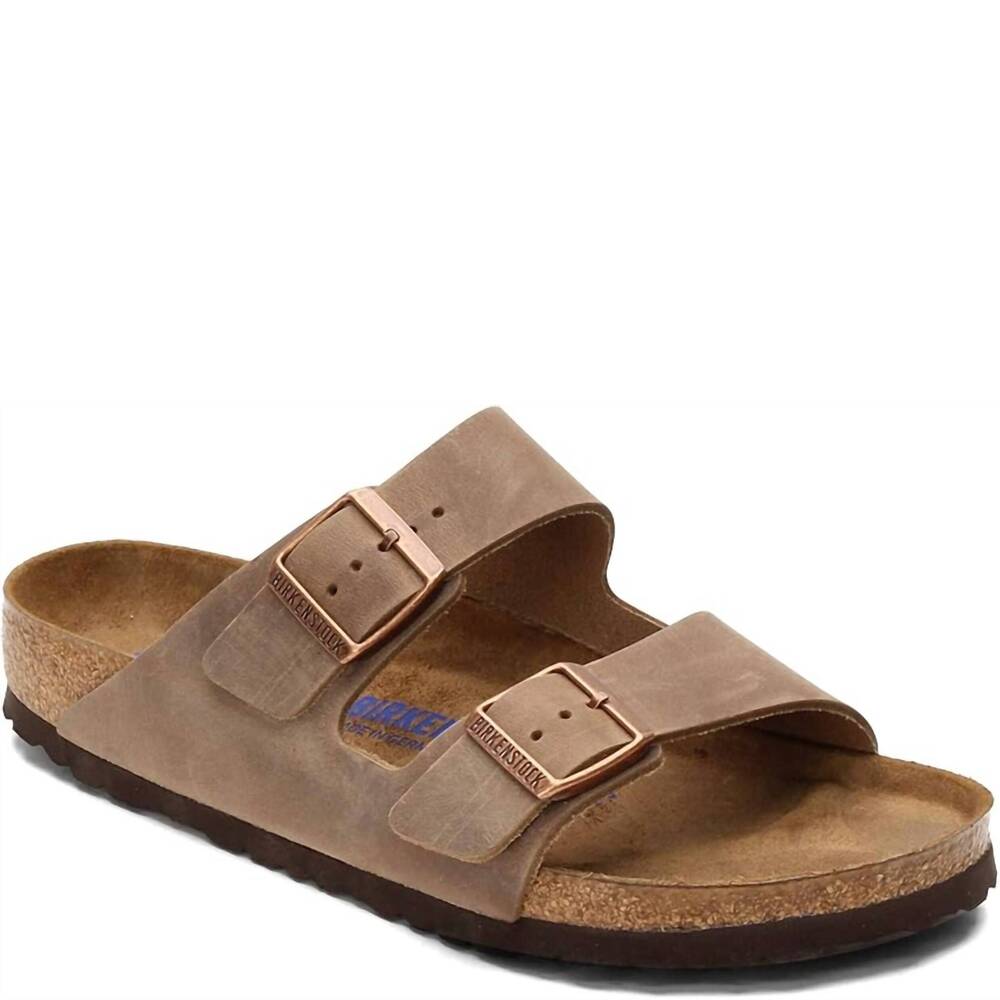 NEW BIRKENSTOCK men's arizona sfb sandals in tobacco brown tobacco oil leather